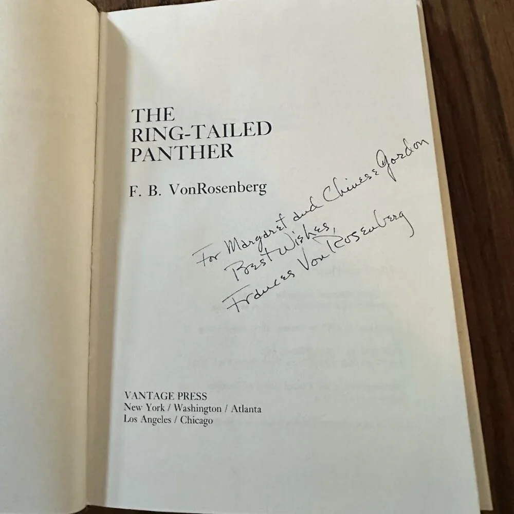 The‎ Ring-Tailed Panther,  F. B. VonRosenberg First Edition Signed 1987